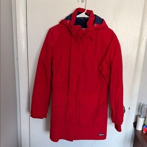 Lands' End women’s Red Waterproof Hooded Squall Winter Parka